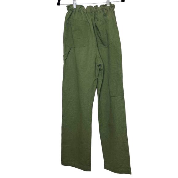 Tigre Et Tigre Green Sunny Canvas Cargo Utility Straight Leg High Rise Pant Sz S - Picture 4 of 12